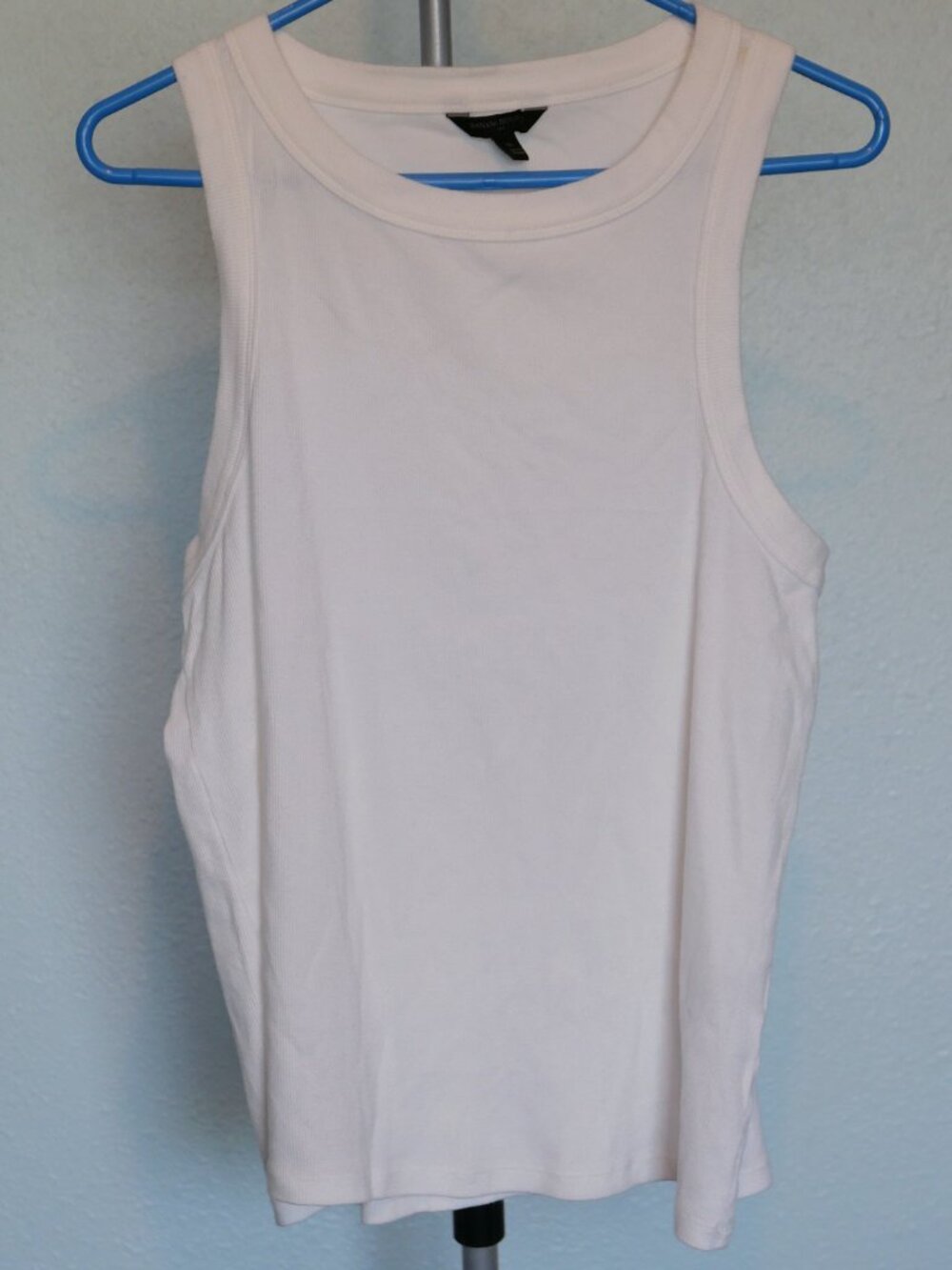 Banana Republic Women’s XL White Ribbed Muscle Tank Top High Neck